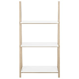 SAFAVIEH Karla 52" Retro Scandinavian White / Light Grey Three Tier Shelf - 28" W x 15" D x 52" H - 28Wx15Dx52H