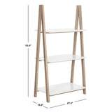 SAFAVIEH Karla 52" Retro Scandinavian White / Light Grey Three Tier Shelf - 28" W x 15" D x 52" H - 28Wx15Dx52H