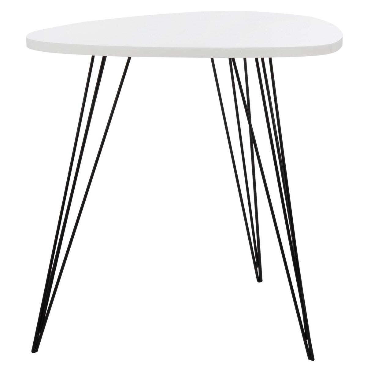 SAFAVIEH Karol Mid-Century White/ Black Lacquer Modern End Table - 27" x 21.3" x 23.6" - 27Wx21Dx24H