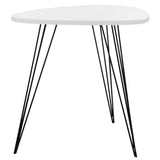 SAFAVIEH Karol Mid-Century White/ Black Lacquer Modern End Table - 27" x 21.3" x 23.6" - 27Wx21Dx24H