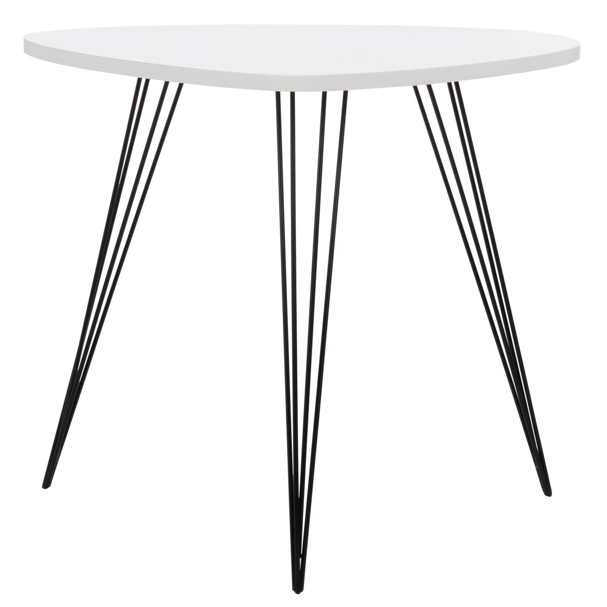 SAFAVIEH Karol Mid-Century White/ Black Lacquer Modern End Table - 27" x 21.3" x 23.6" - 27Wx21Dx24H