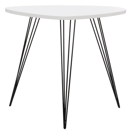 SAFAVIEH Karol Mid-Century White/ Black Lacquer Modern End Table - 27" x 21.3" x 23.6" - 27Wx21Dx24H