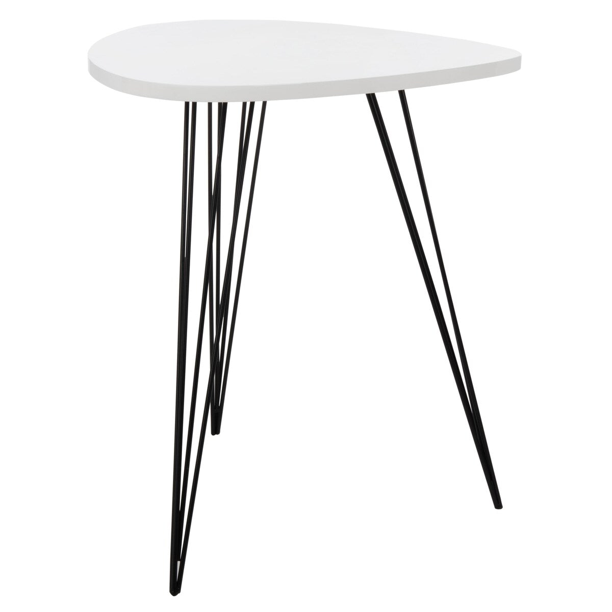 SAFAVIEH Karol Mid-Century White/ Black Lacquer Modern End Table - 27" x 21.3" x 23.6" - 27Wx21Dx24H