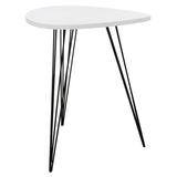 SAFAVIEH Karol Mid-Century White/ Black Lacquer Modern End Table - 27" x 21.3" x 23.6" - 27Wx21Dx24H