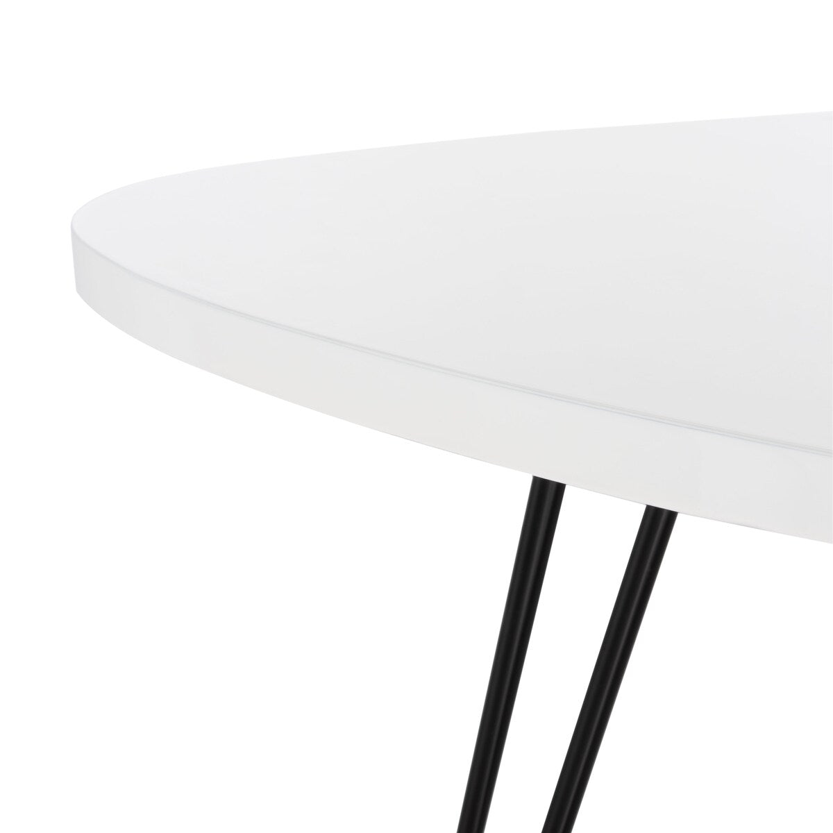 SAFAVIEH Karol Mid-Century White/ Black Lacquer Modern End Table - 27" x 21.3" x 23.6" - 27Wx21Dx24H