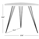 SAFAVIEH Karol Mid-Century White/ Black Lacquer Modern End Table - 27" x 21.3" x 23.6" - 27Wx21Dx24H