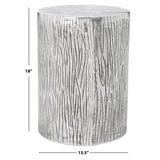 SAFAVIEH Karon Silver Metal Accent Table - 13.5" x 13.5" x 18" - 14Wx14Dx18H