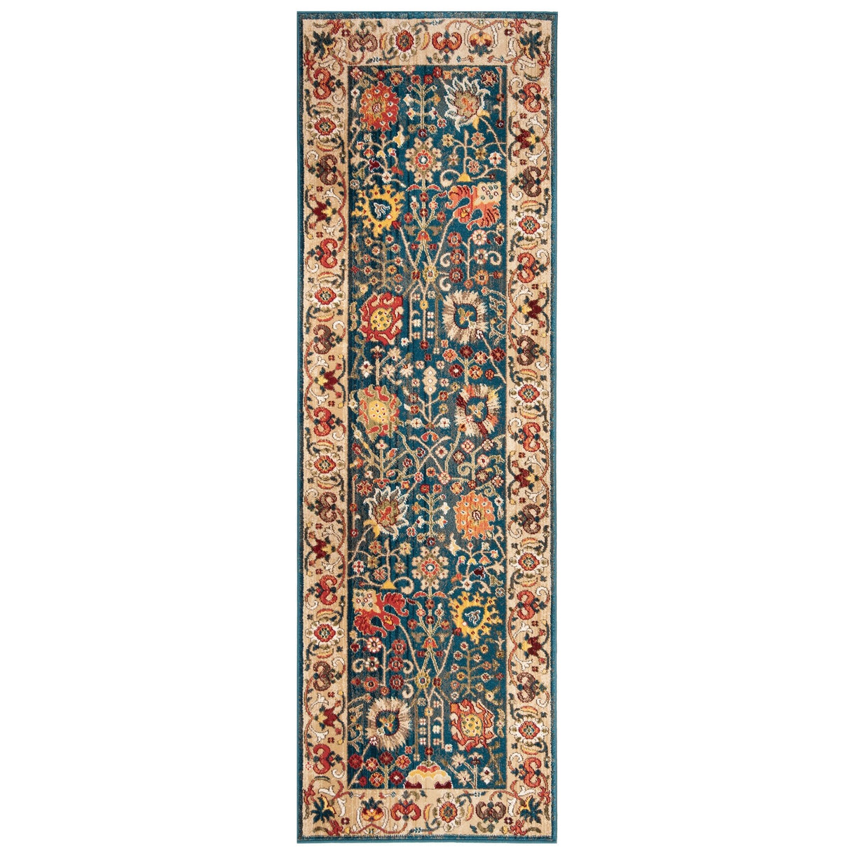 SAFAVIEH Kashan Laureen Oriental Rug with Fringe