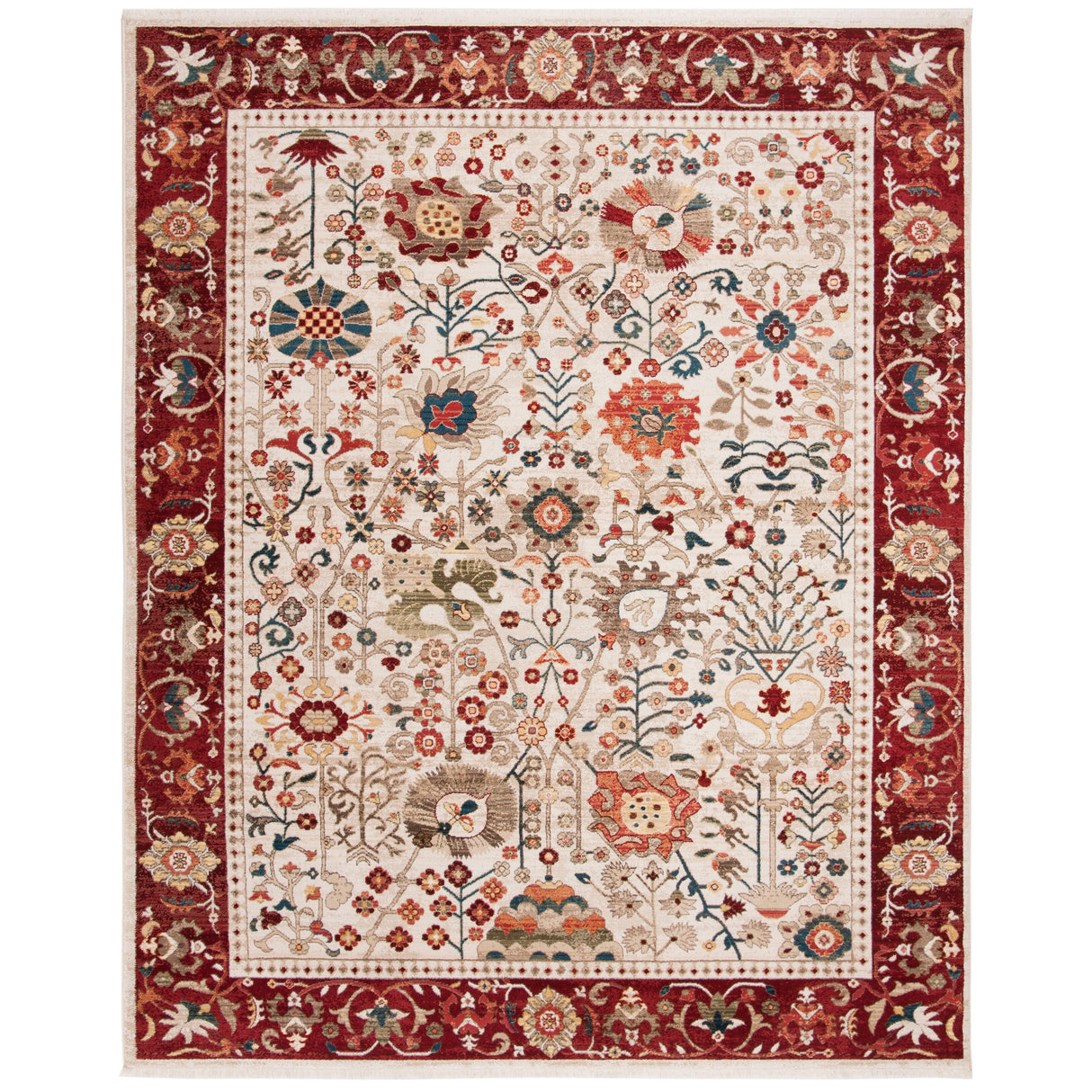 SAFAVIEH Kashan Laureen Oriental Rug with Fringe