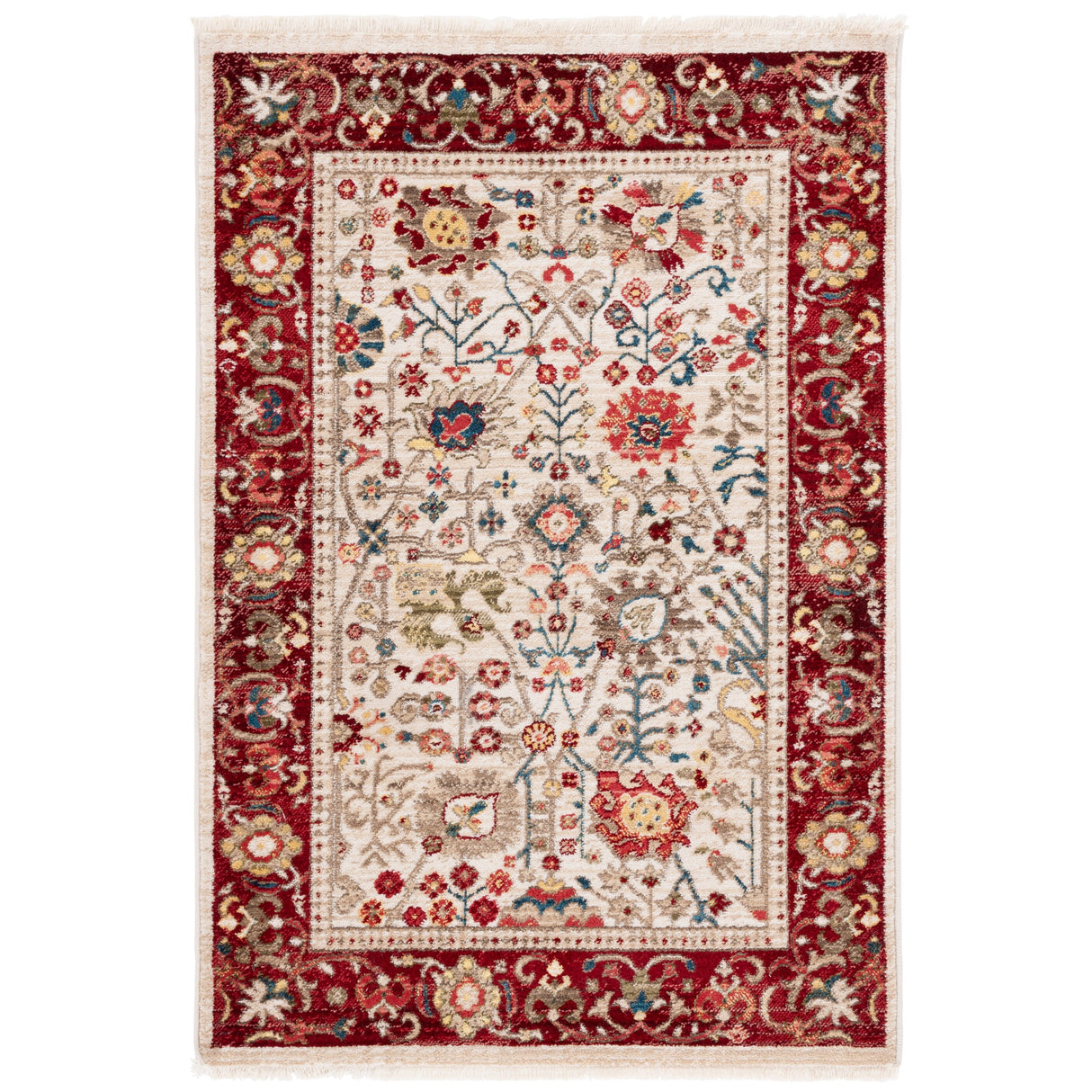 SAFAVIEH Kashan Laureen Oriental Rug with Fringe