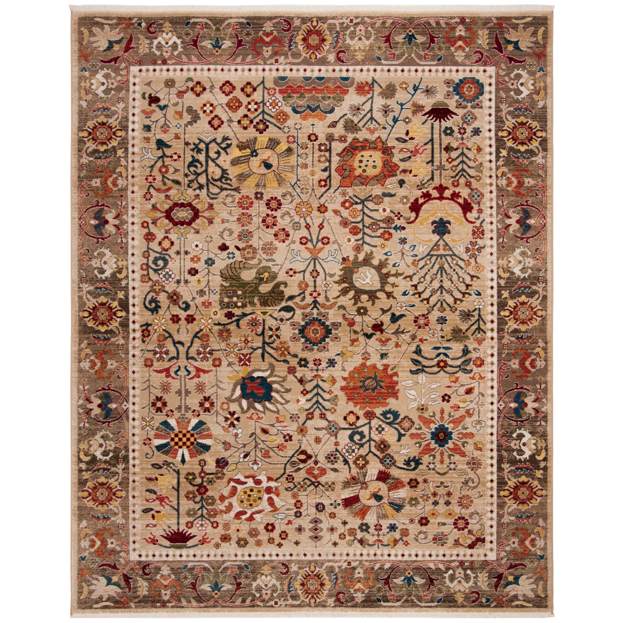 SAFAVIEH Kashan Laureen Oriental Rug with Fringe