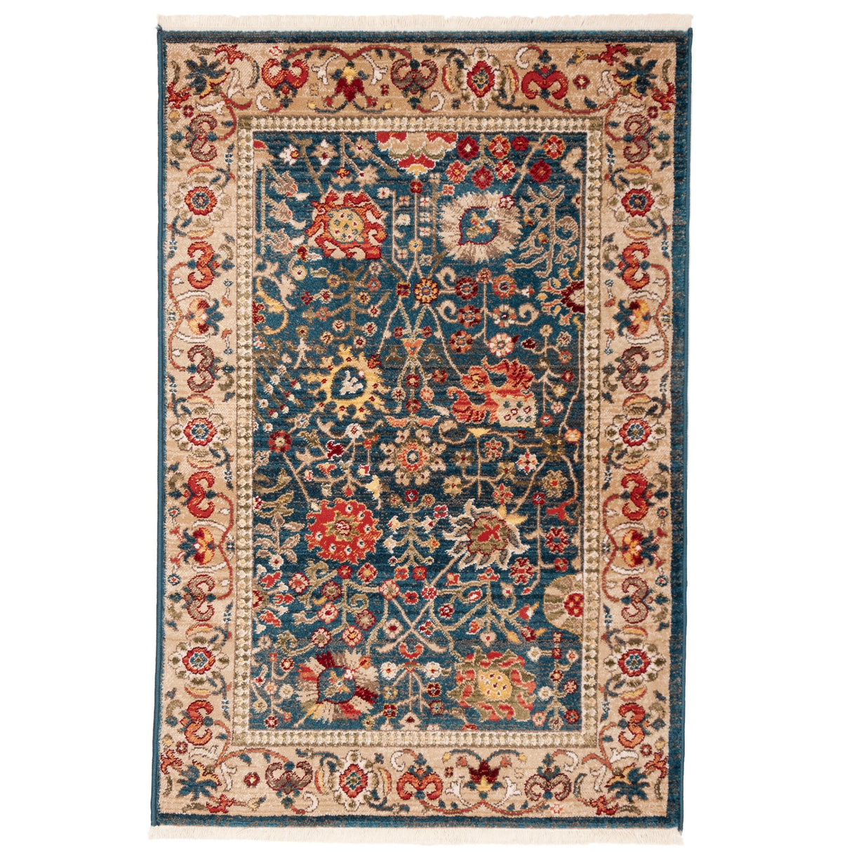 SAFAVIEH Kashan Laureen Oriental Rug with Fringe