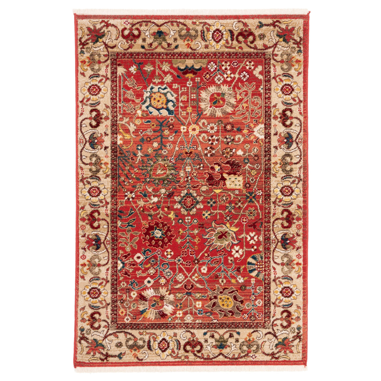 SAFAVIEH Kashan Laureen Oriental Rug with Fringe