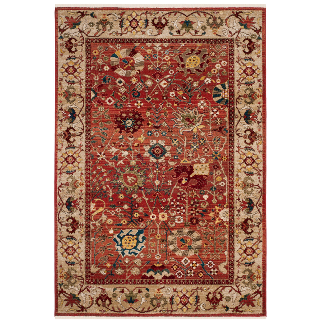 SAFAVIEH Kashan Laureen Oriental Rug with Fringe