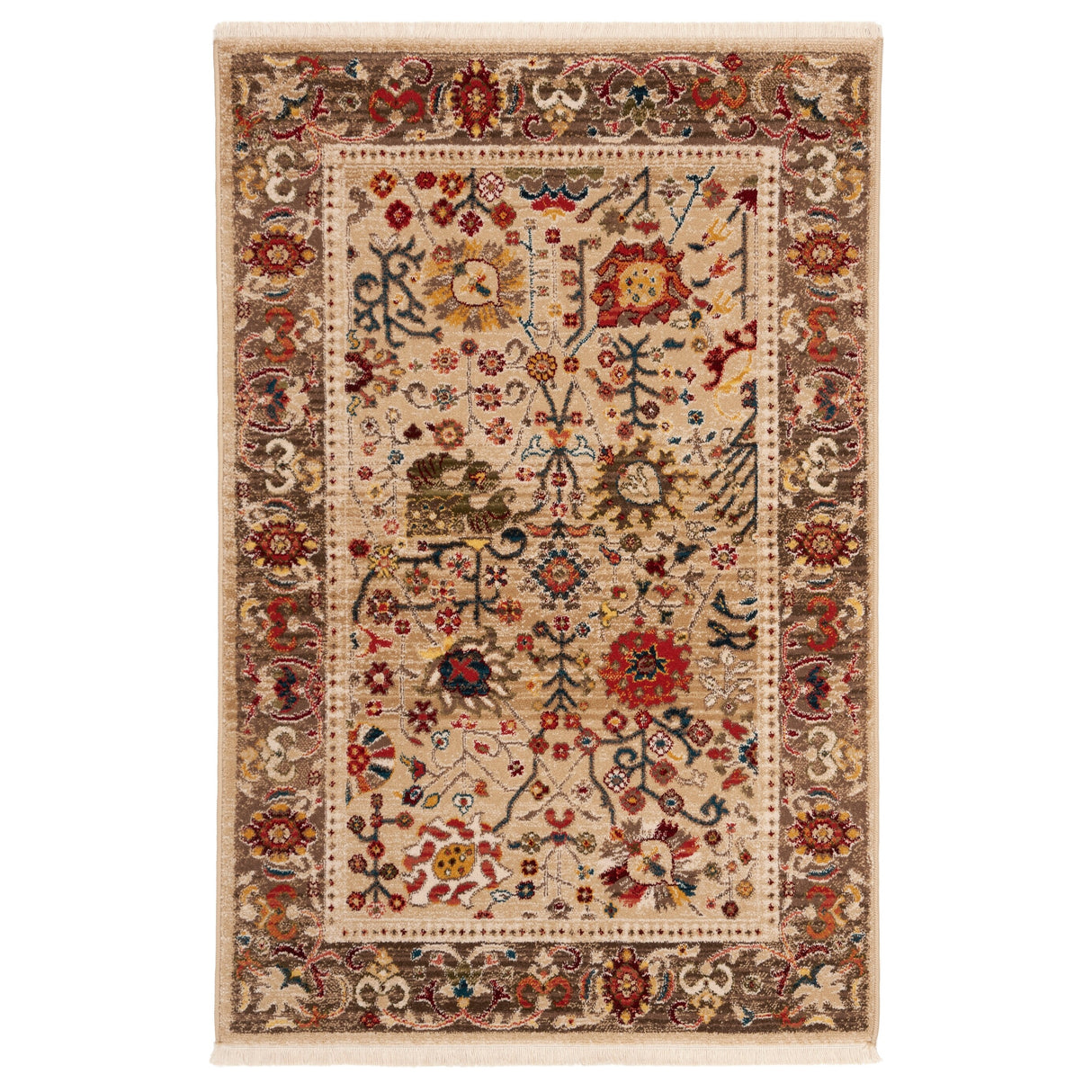 SAFAVIEH Kashan Laureen Oriental Rug with Fringe