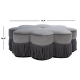 SAFAVIEH Katia Flower-Shaped Fringed Velvet Ottoman