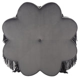 SAFAVIEH Katia Flower-Shaped Fringed Velvet Ottoman