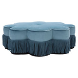 SAFAVIEH Katia Flower-Shaped Fringed Velvet Ottoman