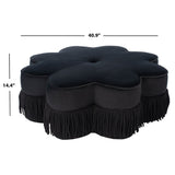 SAFAVIEH Katia Flower-Shaped Fringed Velvet Ottoman