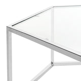 SAFAVIEH Kaycee Glass Chrome Hexagon Coffee Table - 36.2" x 31.5" x 13.8" - 36Wx32Dx14H