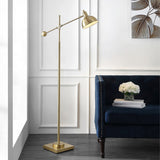 SAFAVIEH Kerly Floor Lamp - 26" x 9.8" x 58.5-62" - Brass Gold - 26Wx10Dx62H