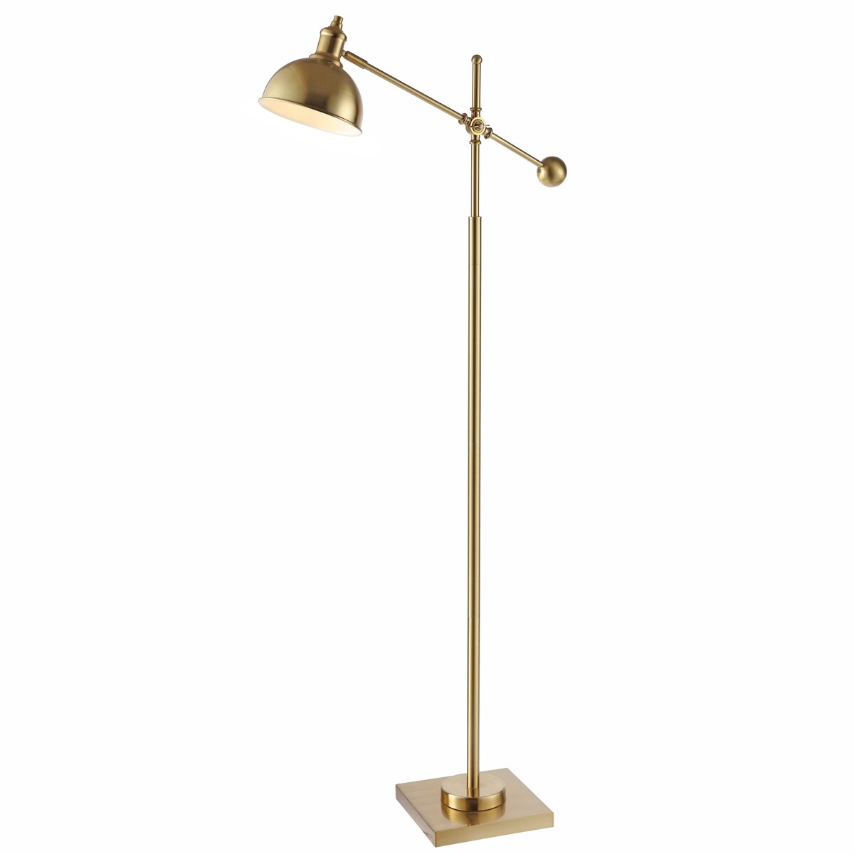 SAFAVIEH Kerly Floor Lamp - 26" x 9.8" x 58.5-62" - Brass Gold - 26Wx10Dx62H