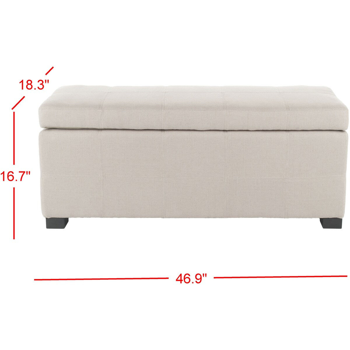 SAFAVIEH Kerrie Beige Linen Storage Bench