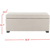 SAFAVIEH Kerrie Beige Linen Storage Bench