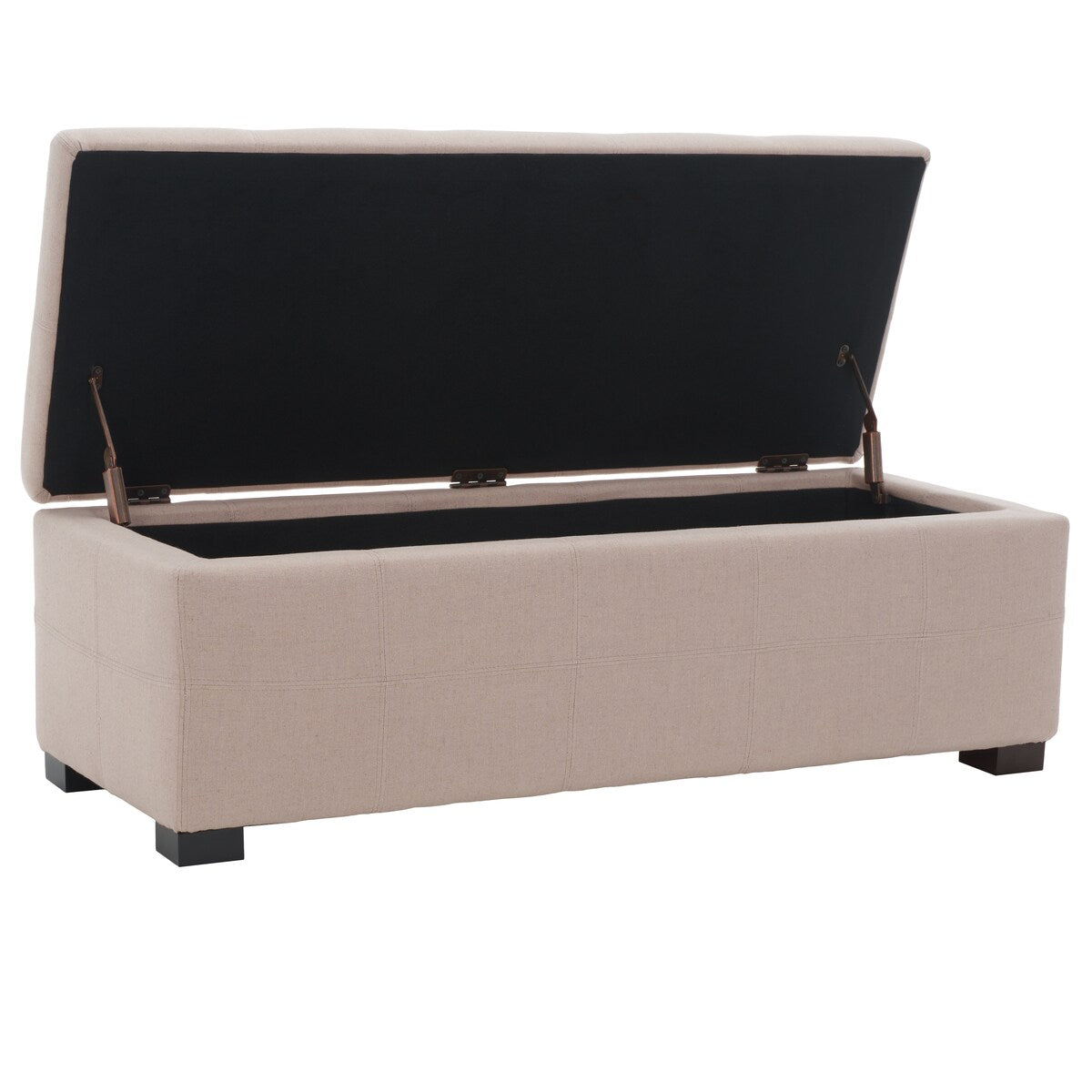 SAFAVIEH Kerrie Beige Linen Storage Bench