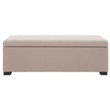 SAFAVIEH Kerrie Beige Linen Storage Bench