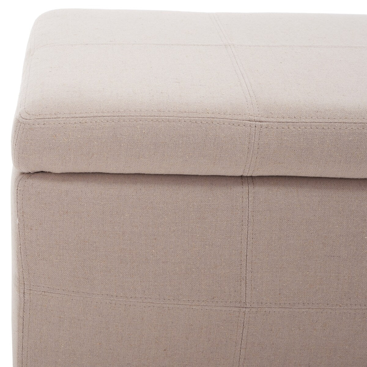 SAFAVIEH Kerrie Beige Linen Storage Bench