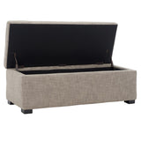 SAFAVIEH Kerrie Beige Linen Storage Bench