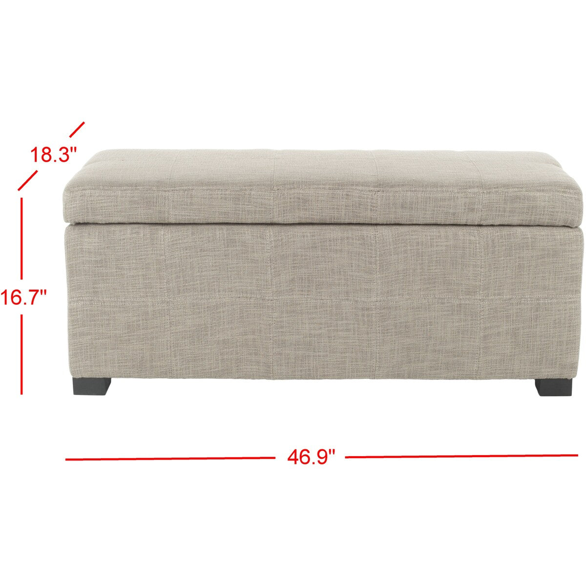 SAFAVIEH Kerrie Beige Linen Storage Bench