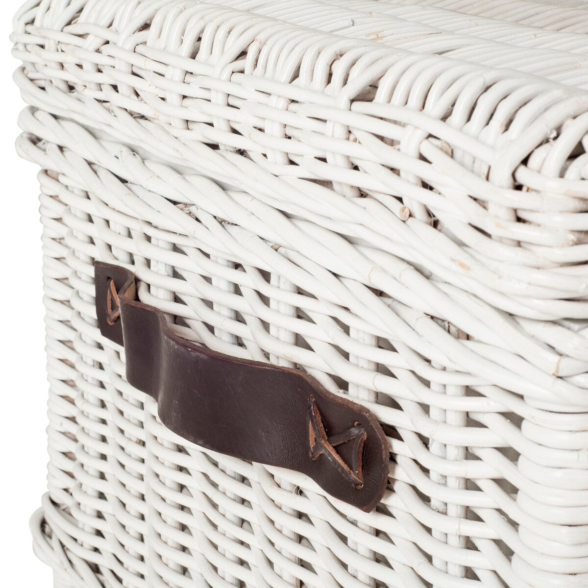 SAFAVIEH Kimberlyn White Natural Rattan Storage Trunk - 45.7" x 23.6" x 18.2" - 46Wx24Dx18H