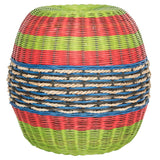 SAFAVIEH Kiriko Multi Wicker Rattan Barrel Stool - 18" x 18" x 18" - 18Wx18Dx18H