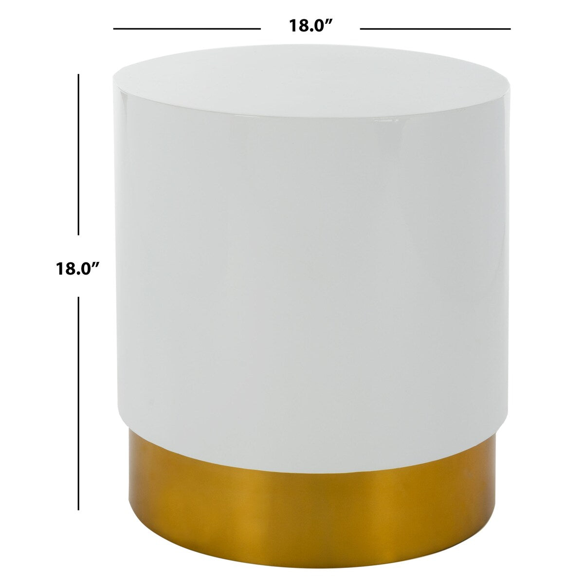 SAFAVIEH Klotilde White/ Gold Round Side Table - 18" x 18" x 18" - 18Wx18Dx18H