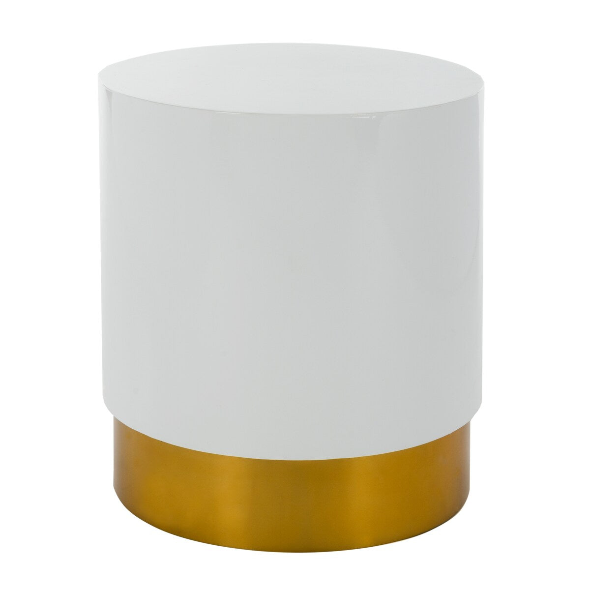 SAFAVIEH Klotilde White/ Gold Round Side Table - 18" x 18" x 18" - 18Wx18Dx18H