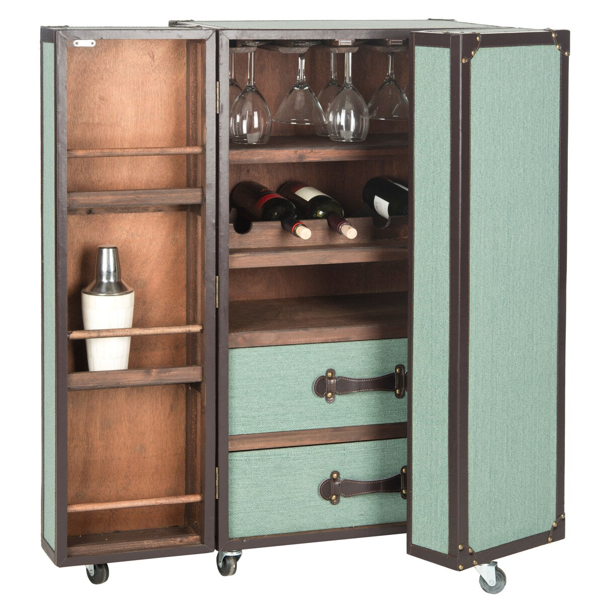 SAFAVIEH Krista Storage Beige Bar Cabinet - 23.6" x 17.7" x 42.1" - 24Wx18Dx42H