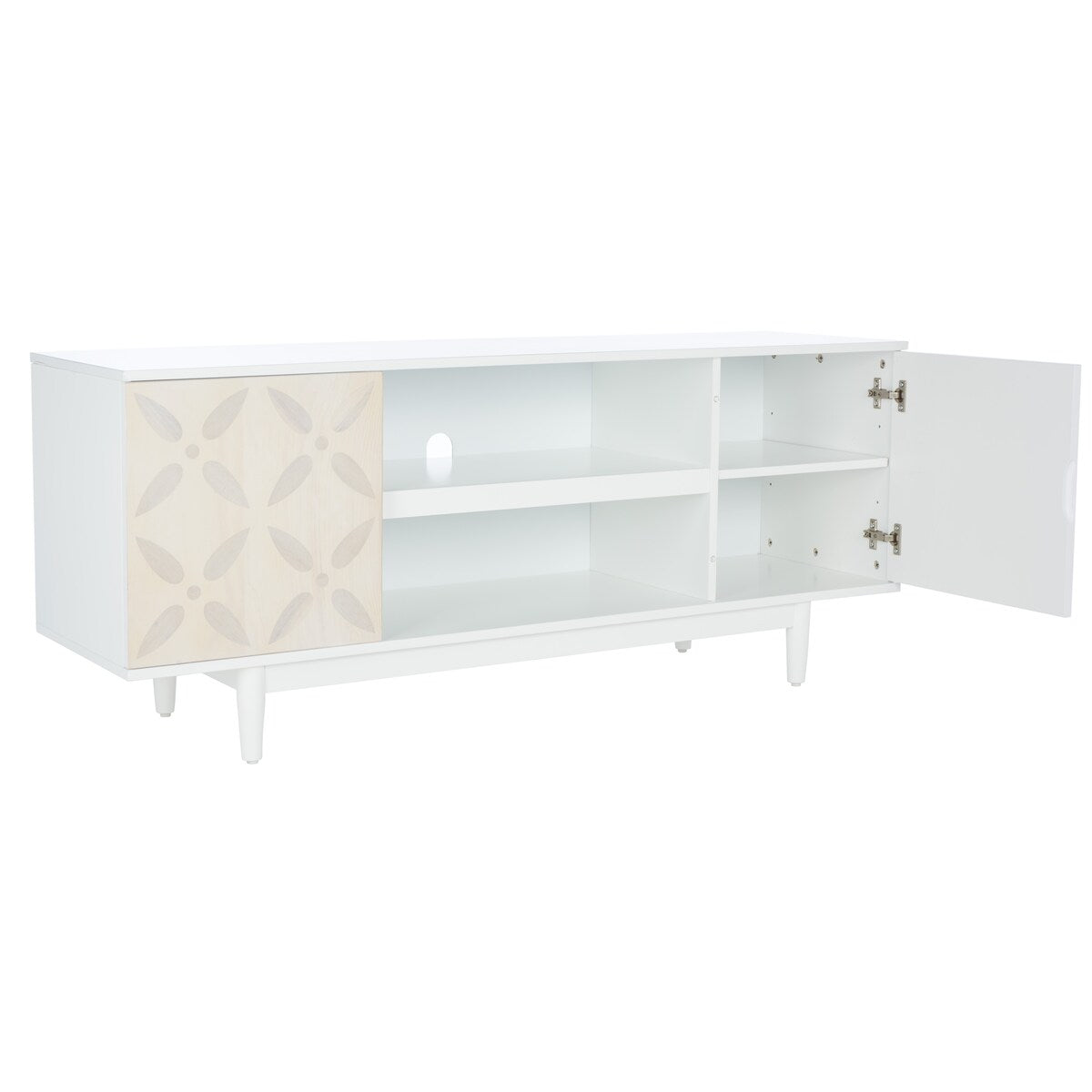 SAFAVIEH Krysta 3 Shelf Patterned Media Stand - 54" W x 15" D x 22" H - 54Wx15Dx22H