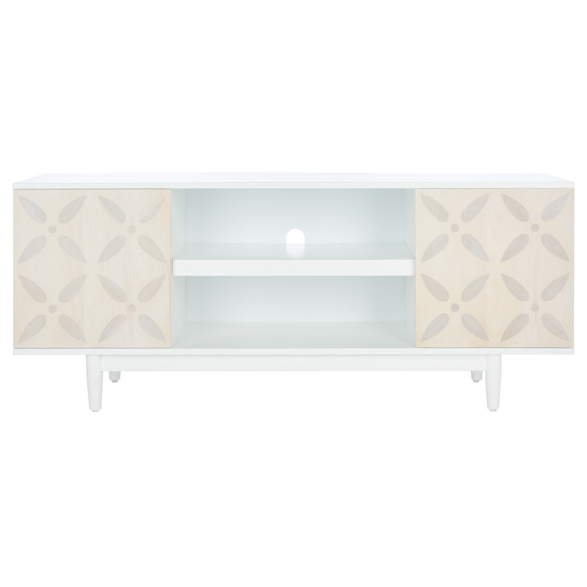 SAFAVIEH Krysta 3 Shelf Patterned Media Stand - 54" W x 15" D x 22" H - 54Wx15Dx22H