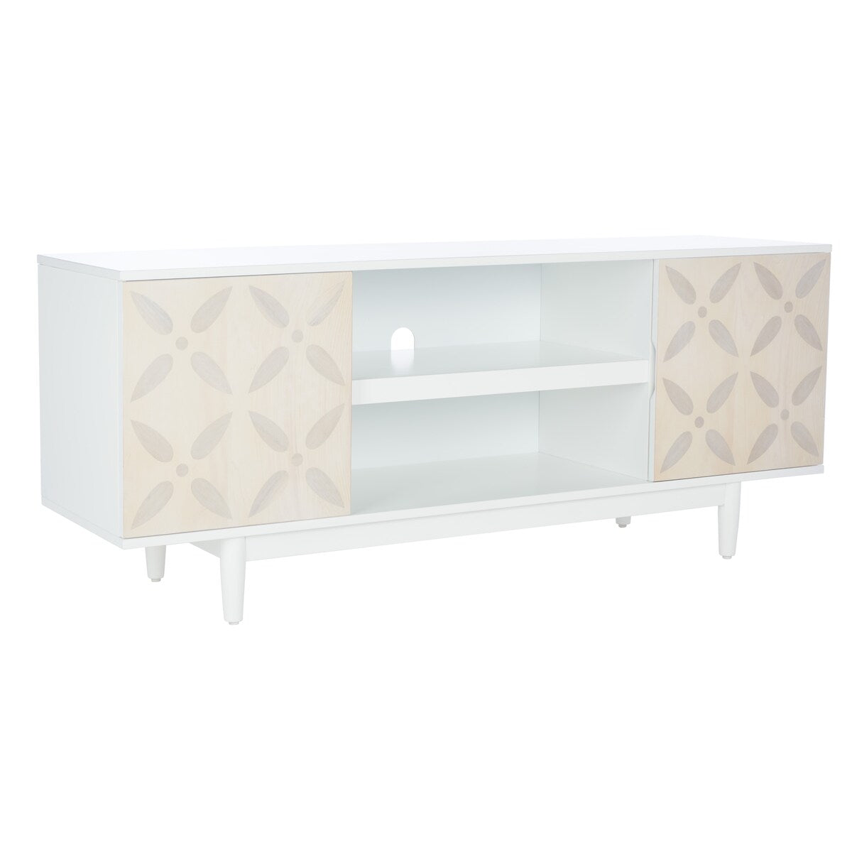 SAFAVIEH Krysta 3 Shelf Patterned Media Stand - 54" W x 15" D x 22" H - 54Wx15Dx22H