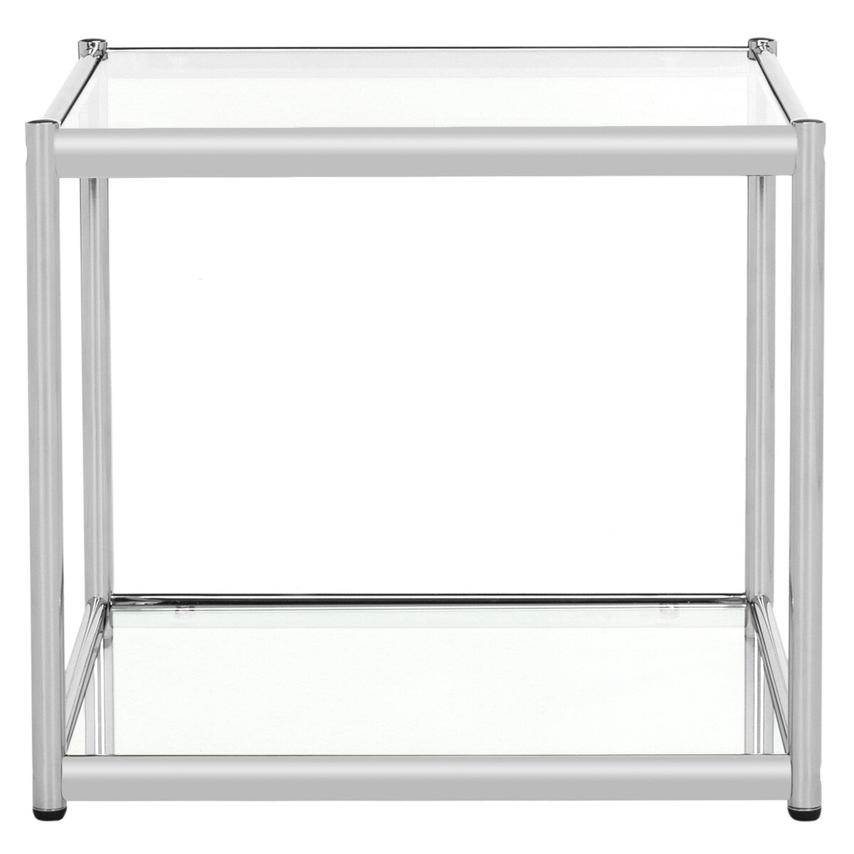 SAFAVIEH Lakendra Glass Chrome End Table - 19.7" x 19.7" x 17.7" - 20Wx20Dx18H