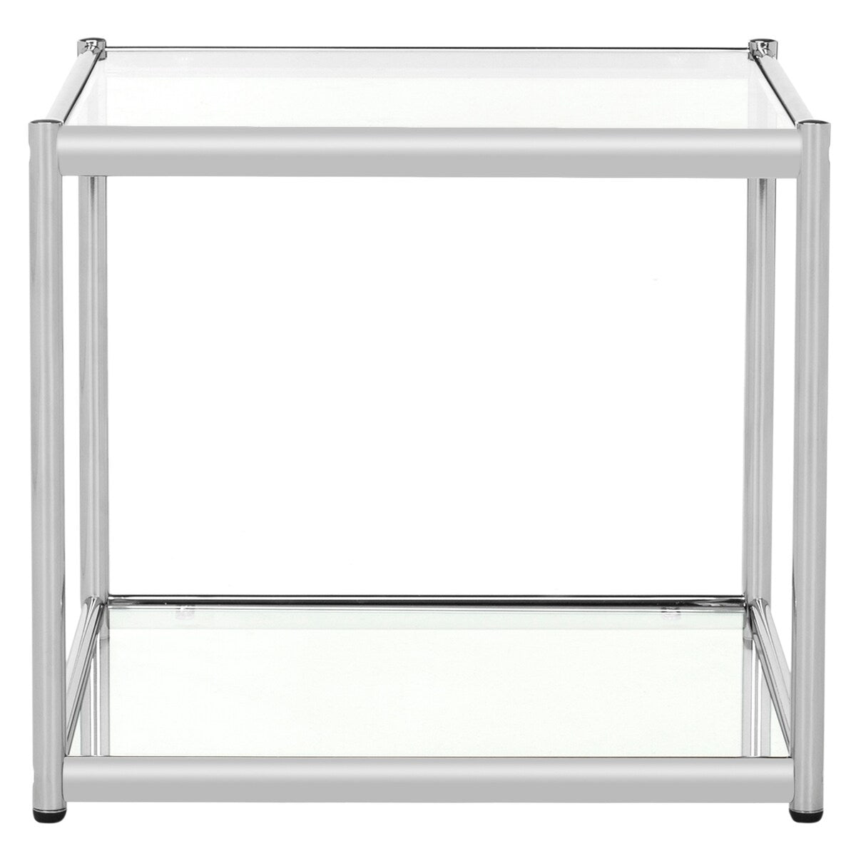 SAFAVIEH Lakendra Glass Chrome End Table - 19.7" x 19.7" x 17.7" - 20Wx20Dx18H