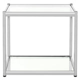 SAFAVIEH Lakendra Glass Chrome End Table - 19.7" x 19.7" x 17.7" - 20Wx20Dx18H