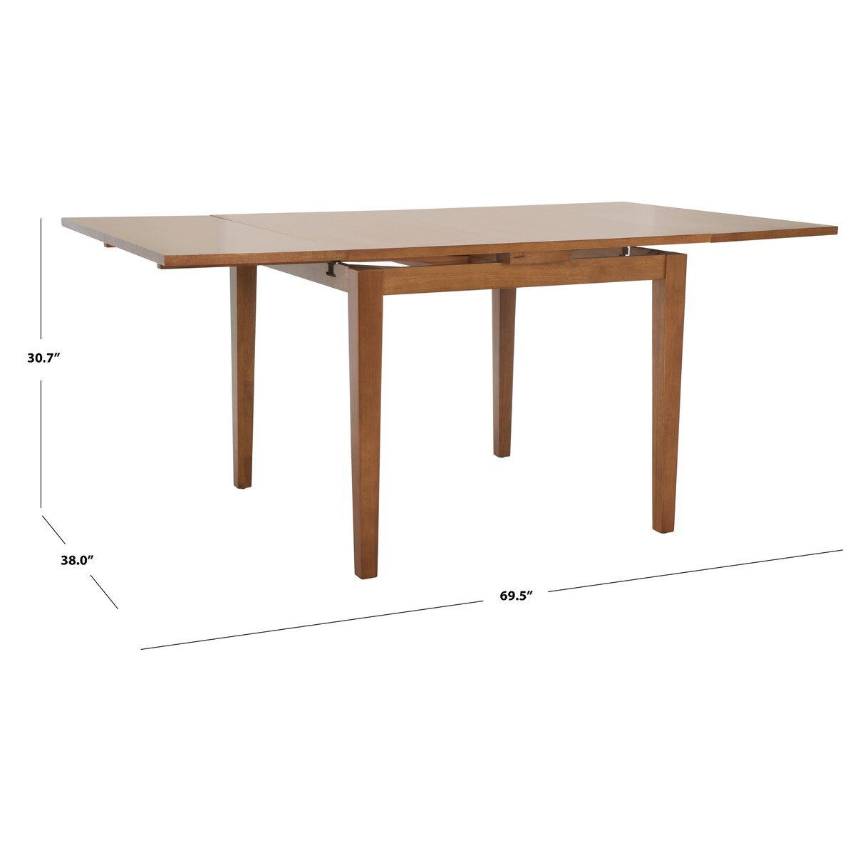 SAFAVIEH Laurine Extension Dining Table - 70 In. W x 38 In. D x 30 In. H - 70Wx38Dx30H