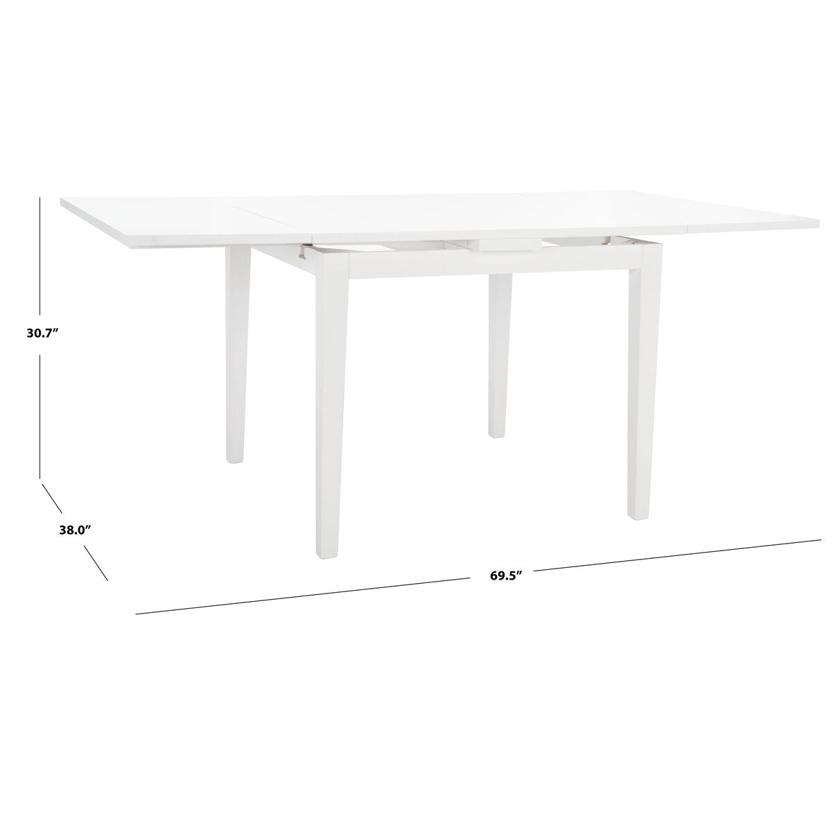 SAFAVIEH Laurine Extension Dining Table - 70 In. W x 38 In. D x 30 In. H - 70Wx38Dx30H