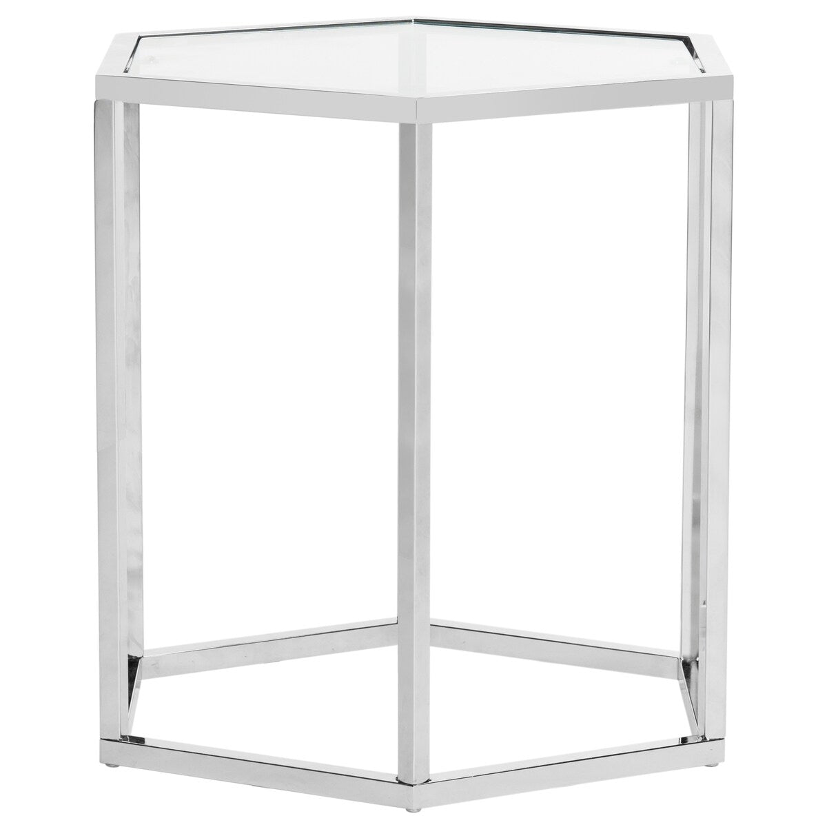 SAFAVIEH Lauryn Glass Chrome End Table - 19.7" x 16.9" x 19.3" - 20Wx17Dx19H