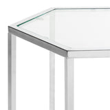 SAFAVIEH Lauryn Glass Chrome End Table - 19.7" x 16.9" x 19.3" - 20Wx17Dx19H