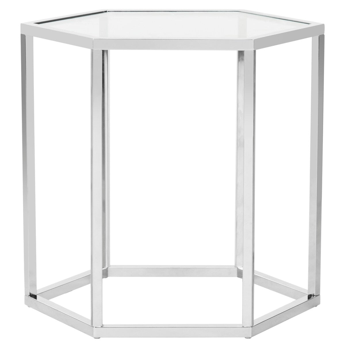 SAFAVIEH Lauryn Glass Chrome End Table - 19.7" x 16.9" x 19.3" - 20Wx17Dx19H