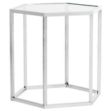 SAFAVIEH Lauryn Glass Chrome End Table - 19.7" x 16.9" x 19.3" - 20Wx17Dx19H